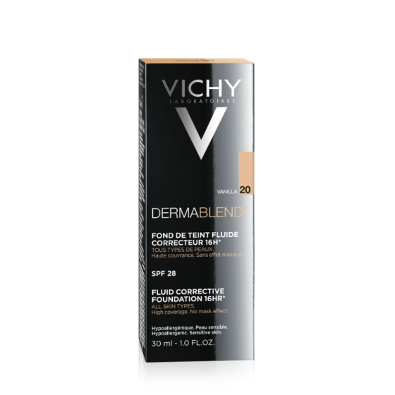 Vichy dermablend фон дьо тен 20 флуид коригиращ 30мл./ванилия/ 572385