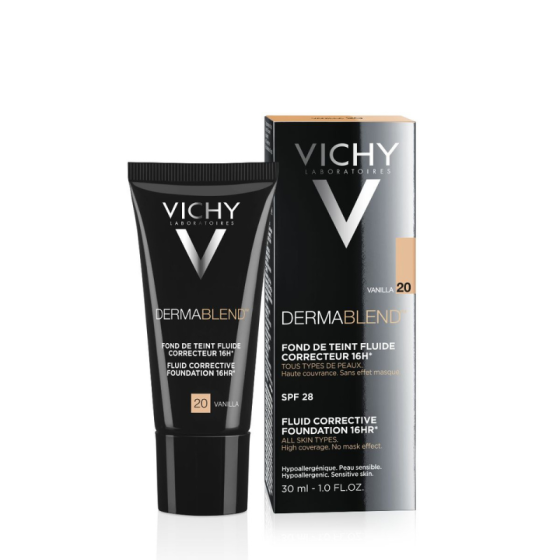Vichy dermablend фон дьо тен 20 флуид коригиращ 30мл./ванилия/ 572385