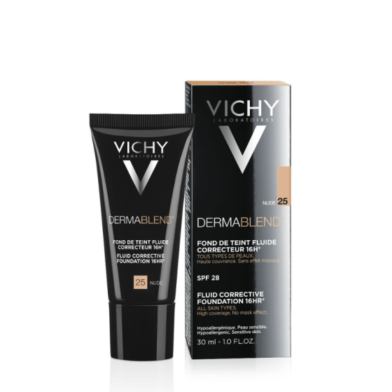 Vichy dermablend фон дьо тен 25 флуид коригиращ 30мл./натюр/ 316600