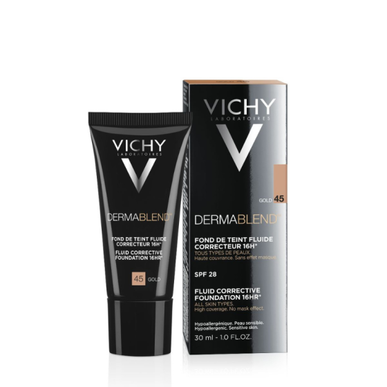 Vichy dermablend фон дьо тен 45 флуид коригиращ 30мл./златист/ 316624