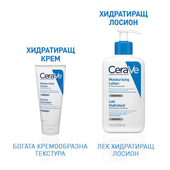 Cerave хидратиращ крем за лице и тяло, суха към много суха кожа, деца и възрастни177мл.598996 /туба/