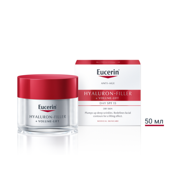 Eucerin hyaluron filler + volume lift дневен крем суха кожа 50мл, Годен до 31.12.2026 г.