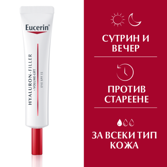 Eucerin hyaluron filler + volume lift околоочен крем 15мл