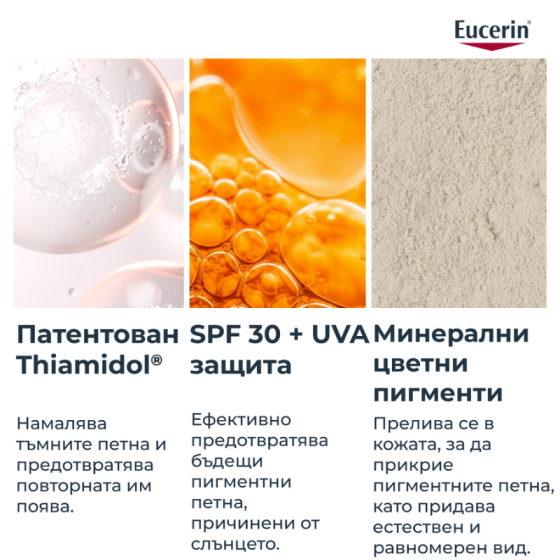 Eucerin anti-pigment оцветен днeвен крем с spf30 светъл, 50мл