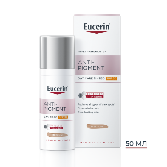 Eucerin anti-pigment оцветен днeвен крем с spf30 тъмен, 50мл