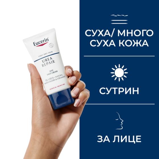 Eucerin UreaRepair Дневен крем за лице 50мл