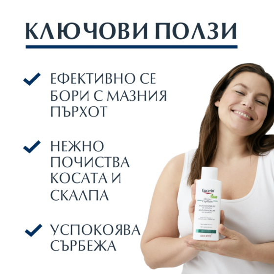 Eucerin dermo capillaire гел-шампоан против пърхот за мазен скалп 250мл