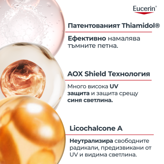 Eucerin pigment control слънцезащитен флуид за лице spf 50+ 50мл