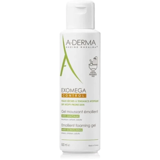 A-derma exomega control емолиентен пенещ се гел 500ml