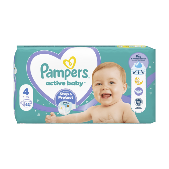 Pampers active baby пелени mp+ размер 4 / 9-14кг./ x62