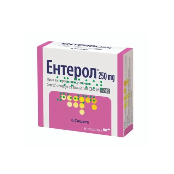 Ентерол сашета при остра инфекциозна диария 250мг х6 Biocodex