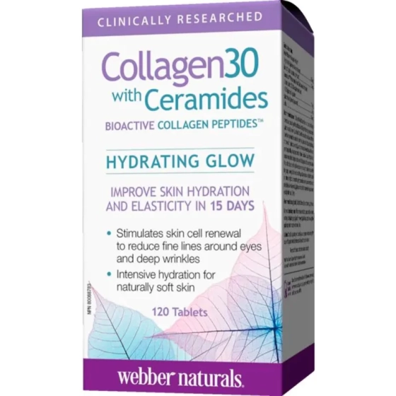 Колаген + серамиди таблетки за хидратирана и еластична кожа х120 Webber Naturals