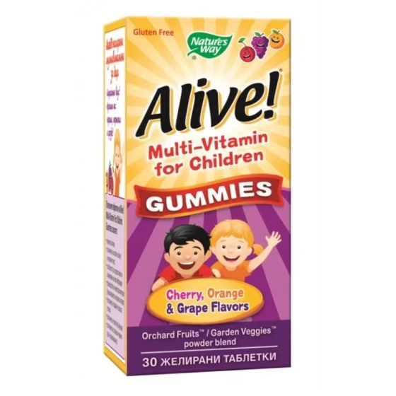 Alive Мултивитамини за деца желирани таблетки х30 Nature's Way