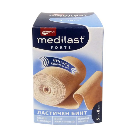 Бинт ластичен медиласт форте 5м/8см medica