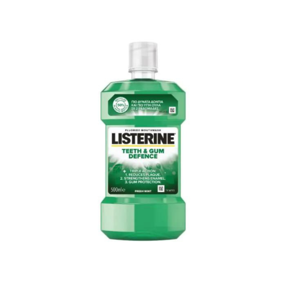 Вода за уста листерин teeth&gum defence mild 500 мл