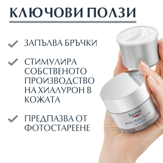Eucerin Hyaluron-Filler дневен крем SPF 15 пълнител 50 мл