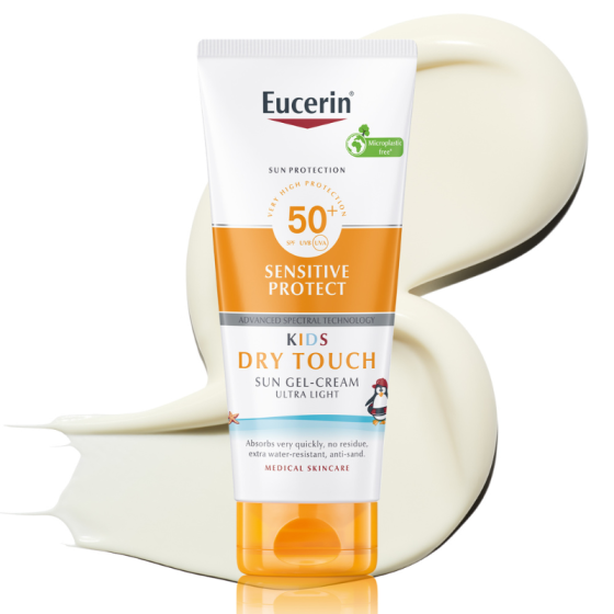 Eucerin Sensitive Protect Kids слънцезащитен гел-крем за деца SPF 50+ 200 мл