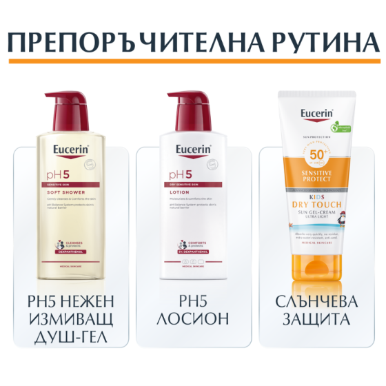 Eucerin Sensitive Protect Kids слънцезащитен гел-крем за деца SPF 50+ 200 мл