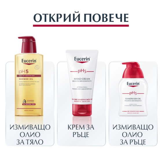 Eucerin pH5 Гел-крем за тяло за чувствителна кожа 350мл