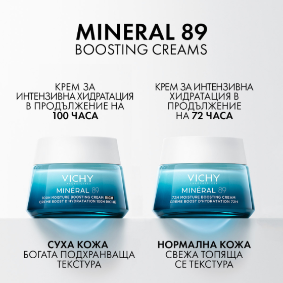 Vichy mineral 89 крем за интензивна хидратация за 72 часа за всеки тип кожа, 50 мл 831888