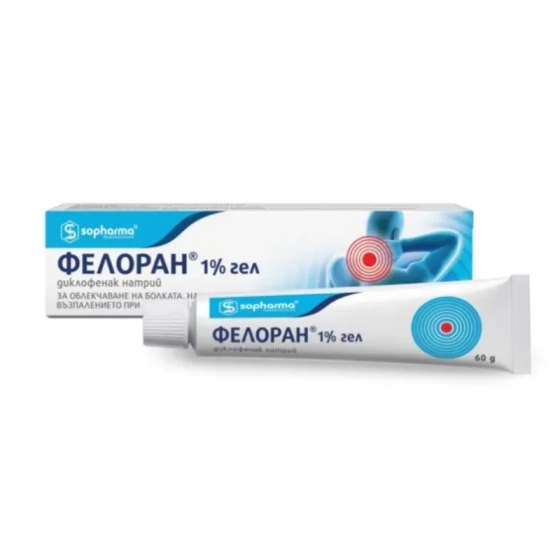 Фелоран гел 1% за болки и възпаления в сухожилията 60гр Sopharma