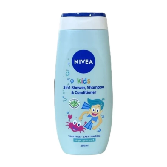 Nivea kids детски 3в1 душ-гел и шампоан за момчета 250мл