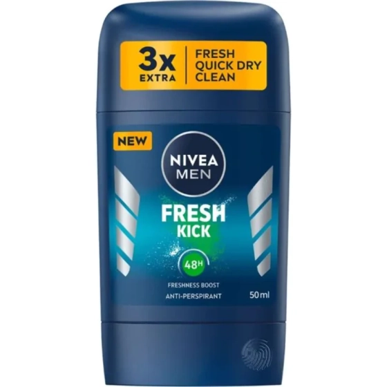 Nivea Men Fresh Kick Дезодорант стик против изпотяване за мъже 50 мл Годен до: 31.12.2026 г.