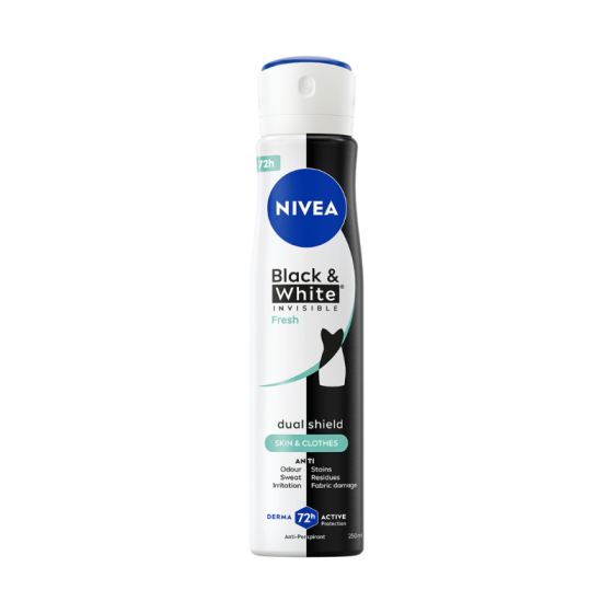 Nivea Deo Спрей дамски Invisible on Black & White Fresh XL size 250 мл