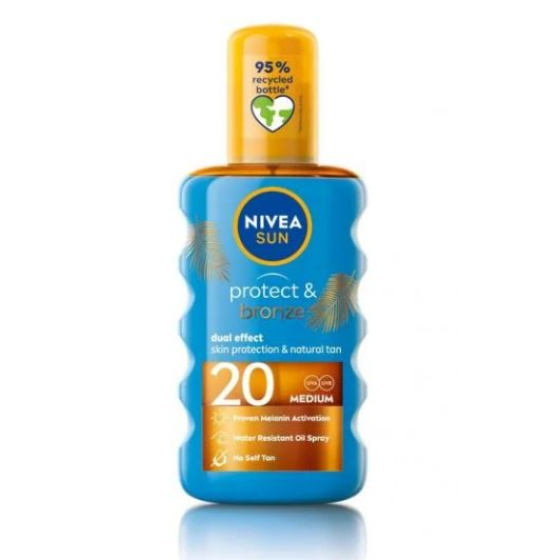 Nivea sun protect&bronze олио spf20 200мл/86037
