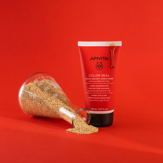 Apivita color seal балсам за боядисана коса с протеини от киноа и мед 150ml