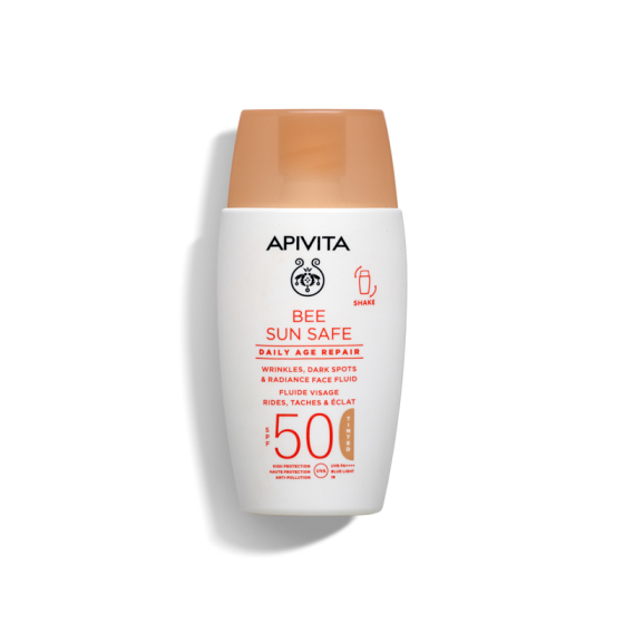 Apivita Bee Sun Safe Daily Age Repair Флуид против стареене с цвят SPF50