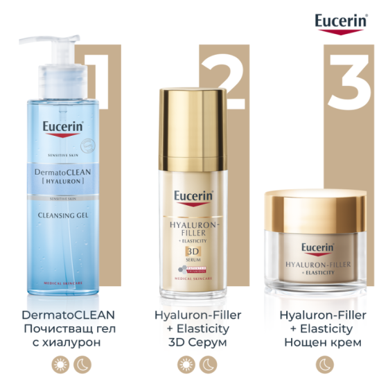Eucerin hyaluron filler + elasticity нощен крем 50мл