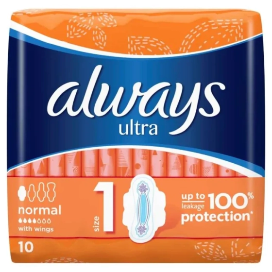 Дамски превръзки always normal dry x10 Годен до: 30.9.2026 г.